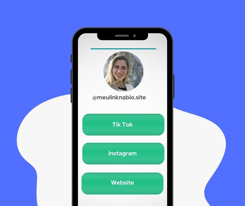 Exemplo de uma página de links criada com o MeuLinkBio